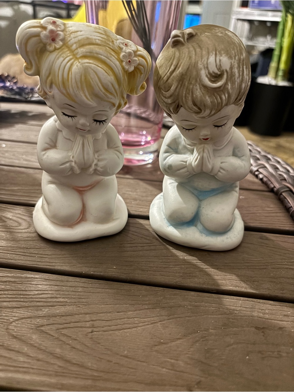 Vintage 5-inch praying children MCM statues